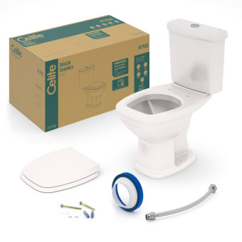 Kit Bacia Com Caixa, Assento + Fixação, Fit Plus PG Celite.