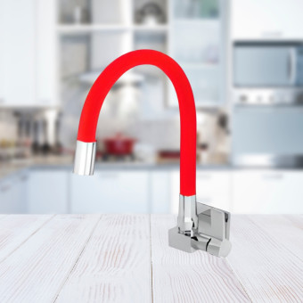 Torneira Pia E Parede Cozinha 1171  V65 Vermelha - Mk Metais