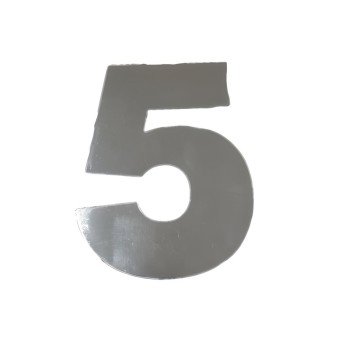 Número 5 Residencial Cromado 30 cm Extra Grande - Requinte