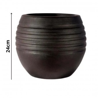 Vaso Para Plantas 24 Cm Canela Preto - Afort