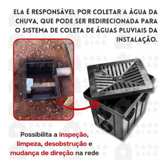 Coletora Preta Agua Pluvial 48L - Mallton