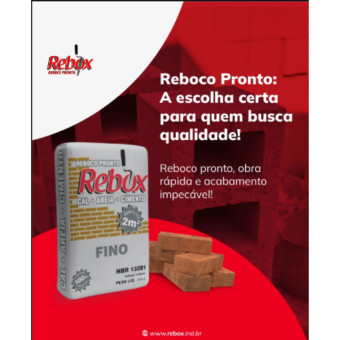 Reboco Pronto 3 Em 1 Fino - Rebox