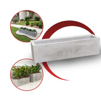 Cachepot Floreira Flat Para Plantas 57 Cimento Queimado Japi