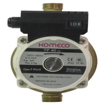 Bomba Pressão Água Mini Bomba TP40 G4 220V 60HZ Komeco