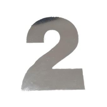 Número 2 Residencial Cromado 30 cm Extra Grande - Requinte