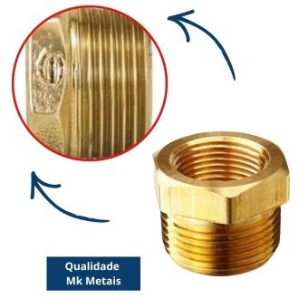 Bucha de Redução Bronze 3/4 x 1/2 - Mk Metais