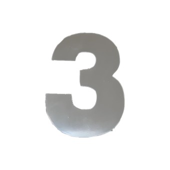 Número 3 Residencial Cromado 30 cm Extra Grande - Requinte