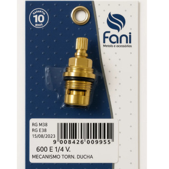 Reparo De Registro P/ Torneira Ducha 1/4v 600 Esquerda - Fani Cor:Branco