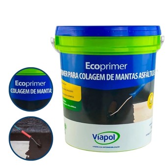 Primer Manta Asfáltica Viabit Ecoprimer 18L Base Água Viapol