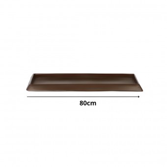 Prato Retangular Para Vaso De Plantas 80cm Cor Café - Afort