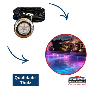 Lampada Piscina Power Led 9w Cabo 20m RGB LXP Inox - Luxpool