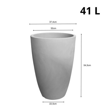 Vaso Liso Conico 38 Cimento Queimado  JVOLCQ38 - Japi