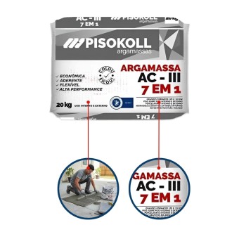 Argamassa AC III Int/Ext 7 Em 1 Cinza -  Pisokoll