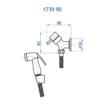 Ducha Higiênica Íntima 1739 BK90 Preta - Fani