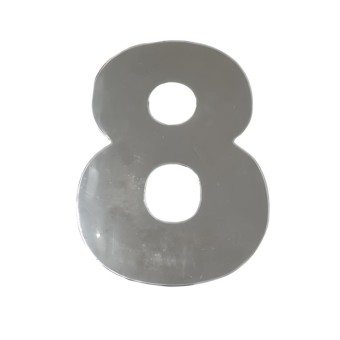 Número 8 Residencial Cromado 30 cm Extra Grande - Requinte