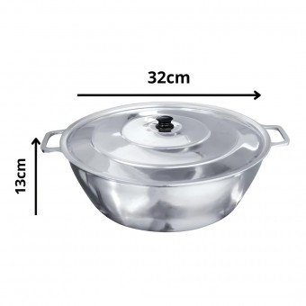Tacho De Alumínio Com Tampa Para Cozinha N°32 5,9 L - Carola