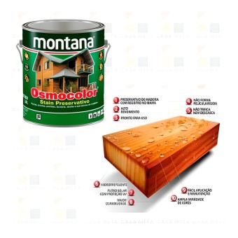 Verniz Stain Osmocolor Madeira Natural 3,6L - Montana Cor:Natural