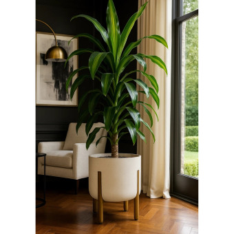 Vaso Para Plantas Cilindrico Decore 33 Off White - Japi