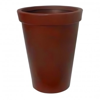 Vaso Para Plantas Cônico Com Borda Atenas 45 Cm Café - Afort