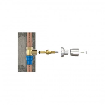 Kit Fácil Para Registro de Pressão Haste N°1 - Blukit Cor:Cromado Dourado