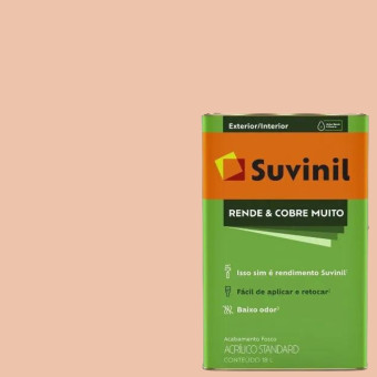Tinta Acrílica Rende Muito Fosco Pêssego 18 L- Suvinil Pêssego