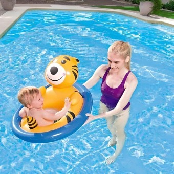 Boia Inflável Oval Com Fralda Bichinhos Tigre 1805 - Mor Cor:Laranja