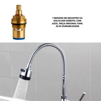 Reparo De Registro P/ Torneira Ducha 1/4V 600 Direito - Fani