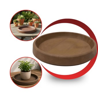 Prato Redondo Para Vaso de Plantas 30 Aço Corten - Japi