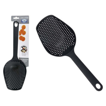 Escumadeira Concha, Preta Silicone Nylon - Linha Aroma - Mor