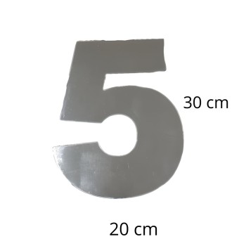 Número 5 Residencial Cromado 30 cm Extra Grande - Requinte
