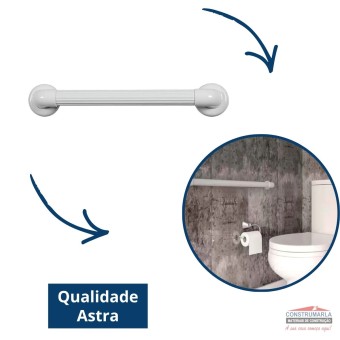 Alça Ou Barra De Apoio Em PVC  Branca 60cm  - Astra
