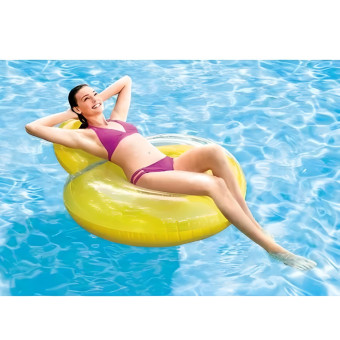 Poltrona Inflável Com Encosto Para Piscina Amarela  -  Intex