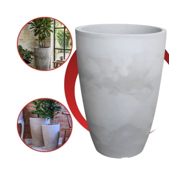 Vaso Liso Conico 38 Cimento Queimado  JVOLCQ38 - Japi