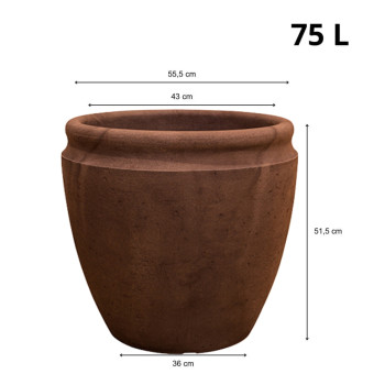 Vaso  Para Plantas Antique 55 Aço Cortem JVAQAC55 - Japi