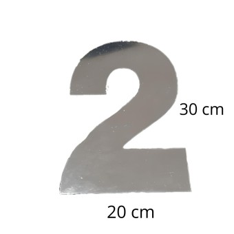 Número 2 Residencial Cromado 30 cm Extra Grande - Requinte