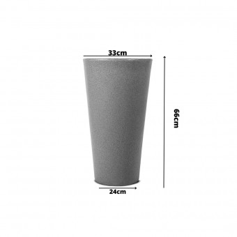 Vaso Para Plantas Aldora Cônico 66cm Cor Pedra - Afort