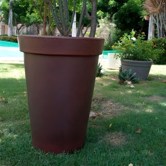 Vaso Para Plantas Cônico Com Borda Atenas 45 Cm Café - Afort