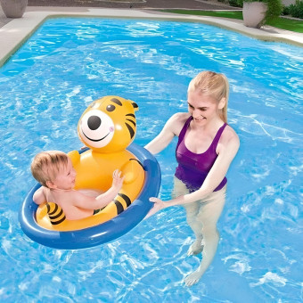 Boia Inflável Oval Com Fralda Bichinhos Tigre 1805 - Mor Cor:Laranja