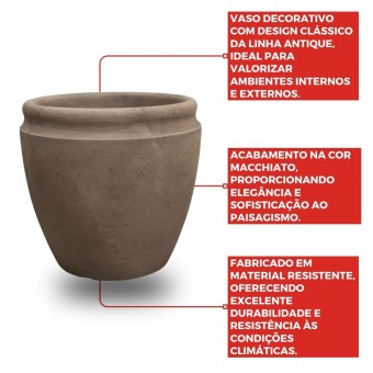 Vaso Para Plantas Antique 55 Macchiato - Japi
