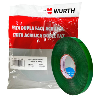 Fita Dupla Face Transparente 12mm x 20 metros - Wurth
