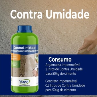 Impermeabilizante Bianco Viafix 1KG Argamassa - Viapol