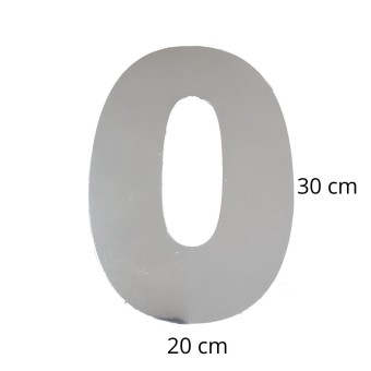 Número  0 Residencial Cromado 30 cm Extra Grande - Requinte