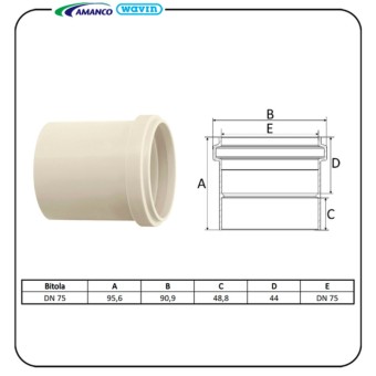 Luva Esgoto 75mm Série R Reforçada - Amanco