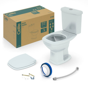 Kit Bacia Com Caixa,Assento + Fixação, Fit Plus CZ Celite.