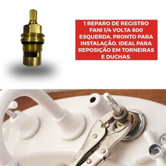Reparo De Registro P/ Torneira Ducha 1/4v 600 Esquerda - Fani