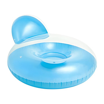 Poltrona Inflável de Piscina C/ Encosto Guarujá Azul 137x22 - Intex Cor:Azul