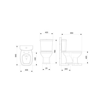 Kit Bacia Com Caixa, Assento + Fixação, Fit Plus PG Celite.