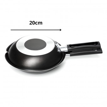 Omeleteira Antiaderente 20cm 0,88 Litros Preta - Carola
