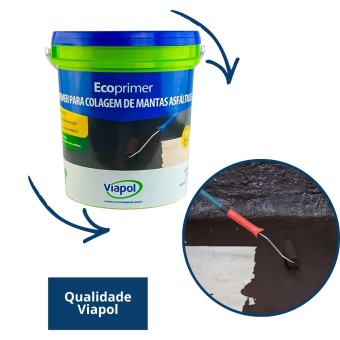 Primer Manta Asfáltica Viabit Ecoprimer 18L Base Água Viapol