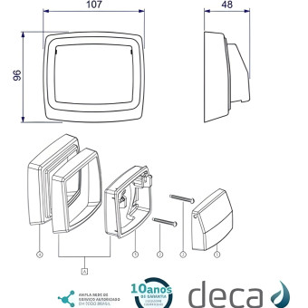 Acabamento Para Válvula De Descarga Cinza Hydra Max Deca